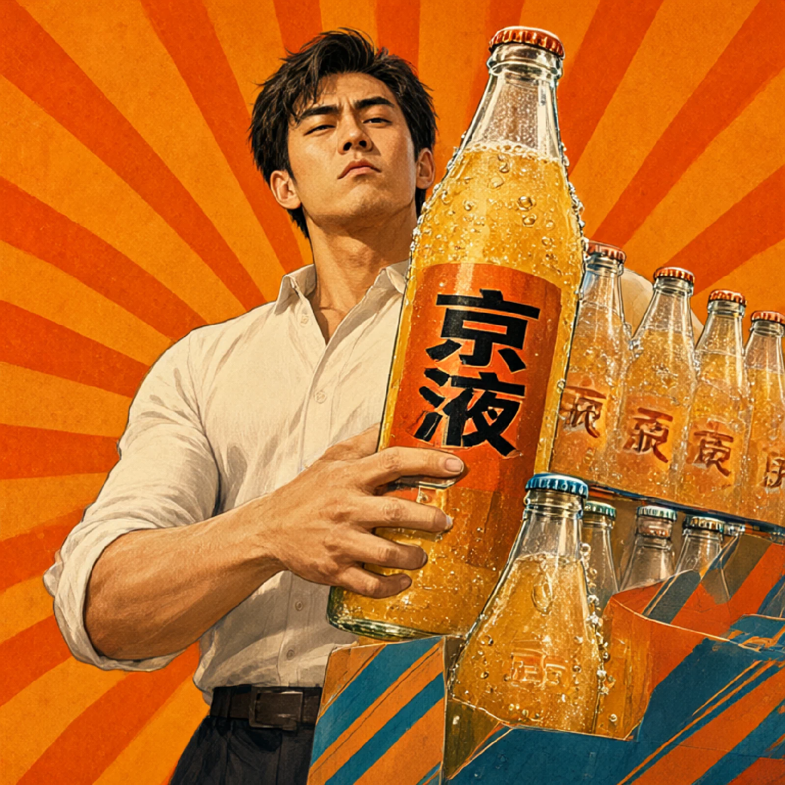 给一瓶汽水做了个复古广告
