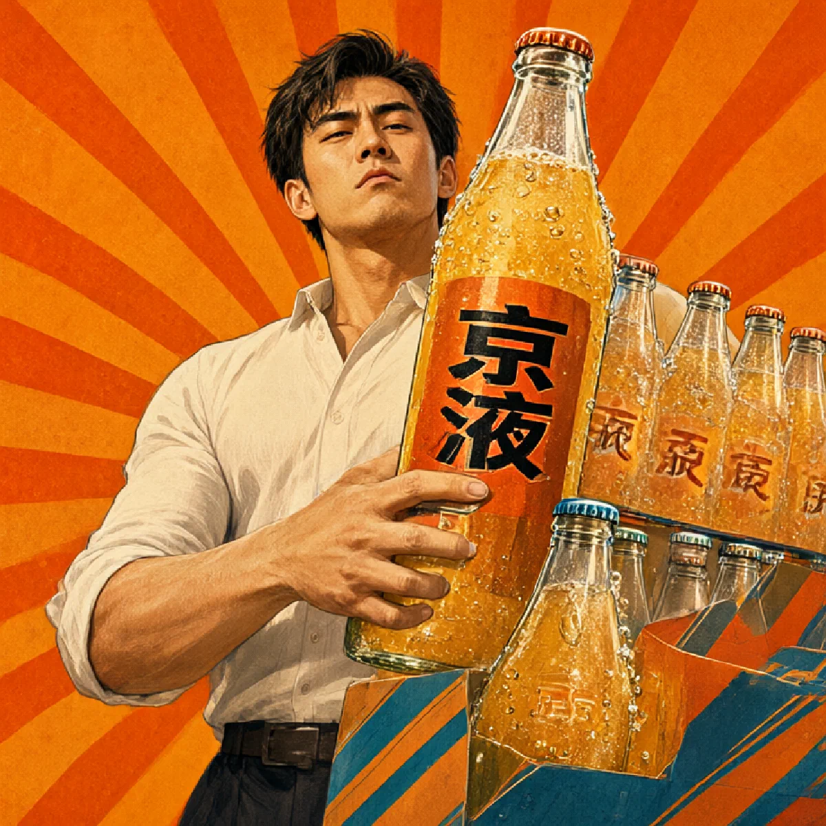 给一瓶汽水做了个复古广告